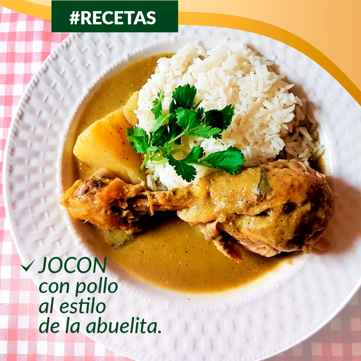 Post de recetas de Green Food Guatemala con jocón de pollo