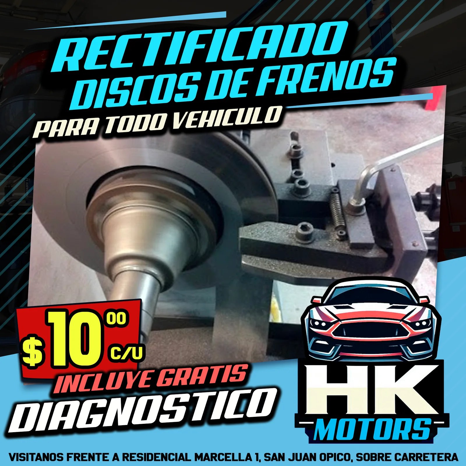Post de HK Motors para rectificado de discos de frenos