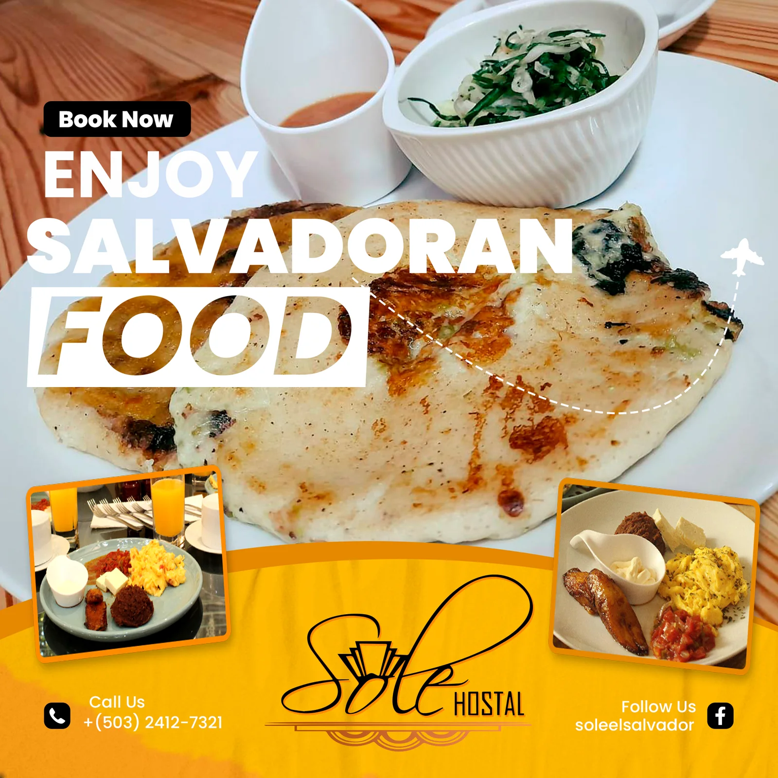 Post de Hostal Sole El Salvador sobre comida salvadoreña y desayunos