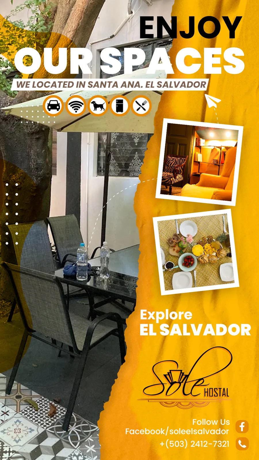 Story de Hostal Sole El Salvador con la terraza y espacios del hostal