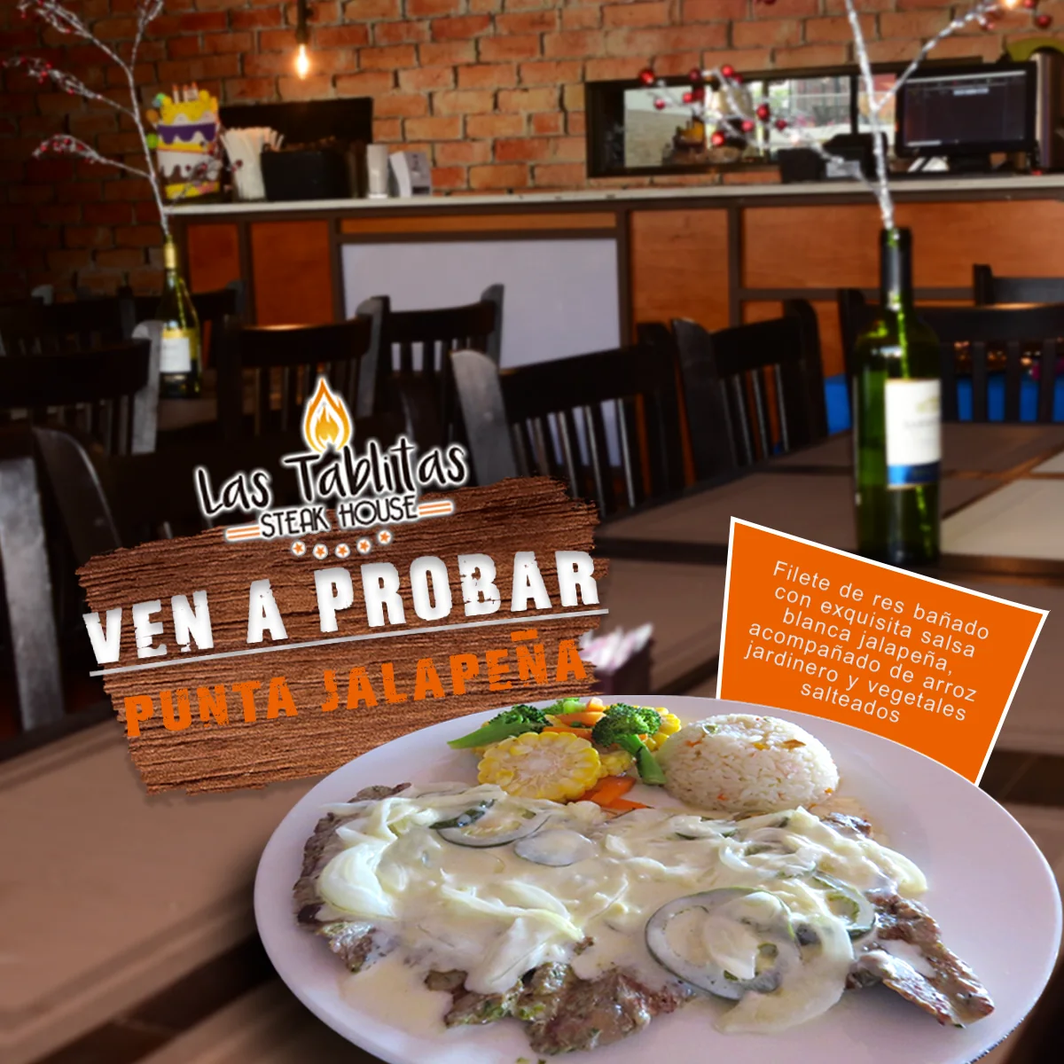 Post de Las Tablitas Steak House para punta jalapeña