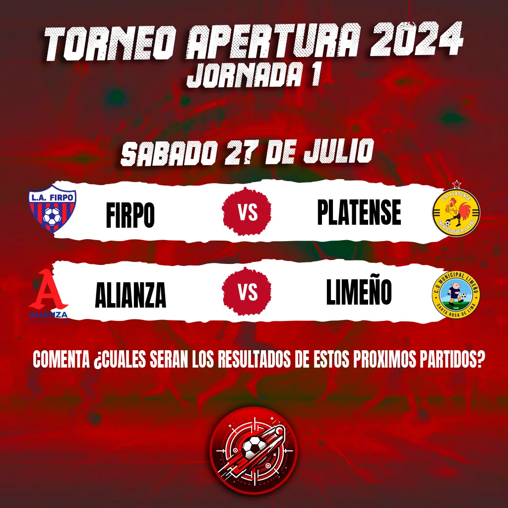 Post de Penalty El Salvador con los partidos de la jornada 1 del Torneo Apertura 2024
