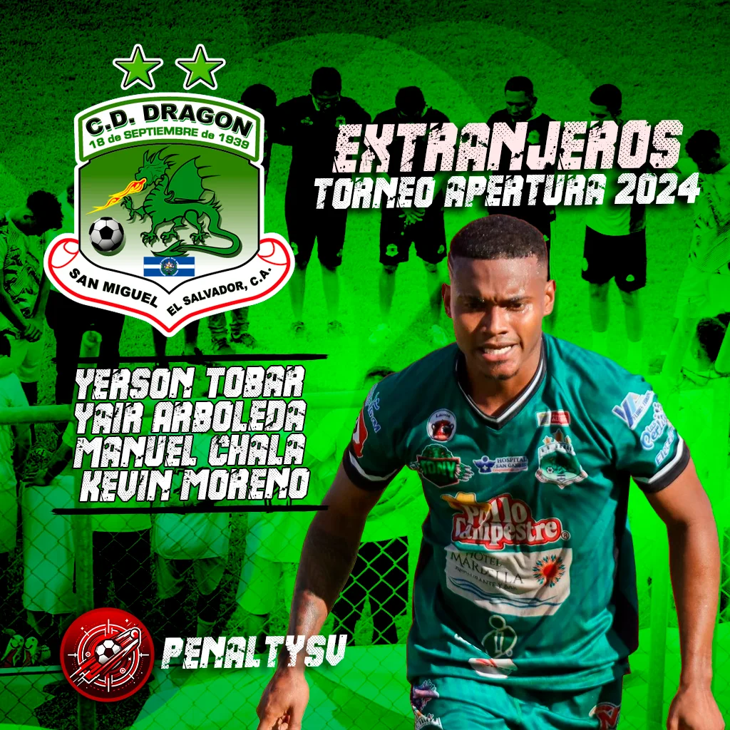 Post de Penalty El Salvador sobre los jugadores extranjeros de C.D. Dragón en el Torneo Apertura 2024